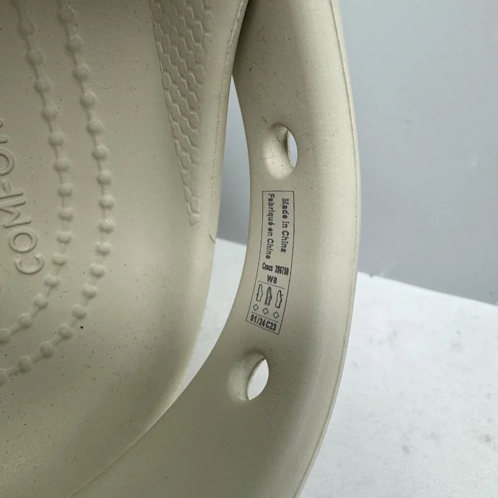 Crocs Classic Bae Platform Clog Shoes Womens Size 8 Beige Tan Slip On Comfort - Picture 5 of 10